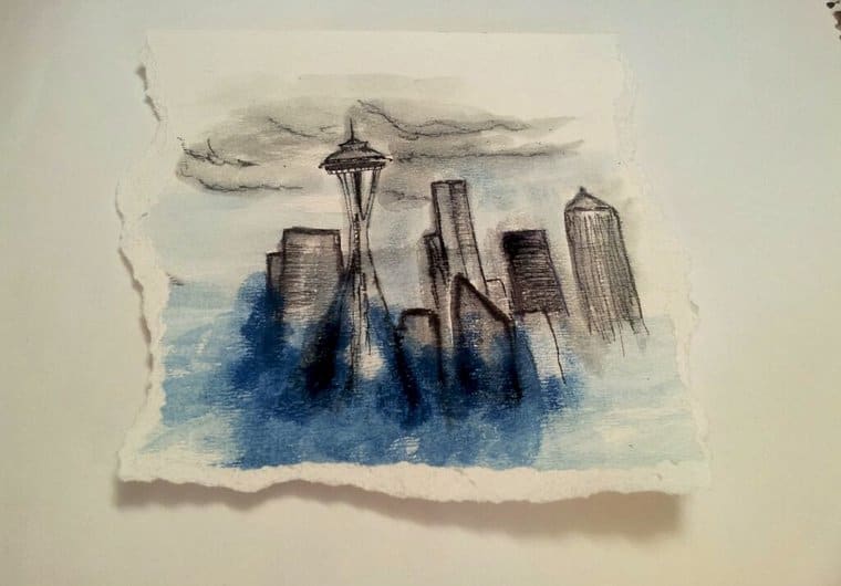 Make A Ink Wash Or Watercolor Of A Landscape City Of Your Choice