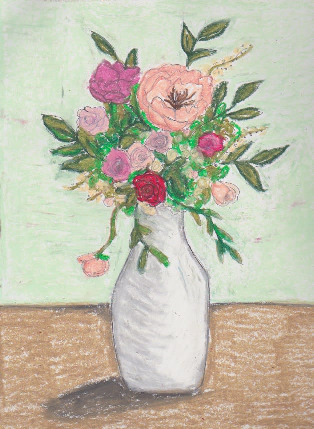 How To Draw A Flower Vase With Oil Pastels | Best Flower Site