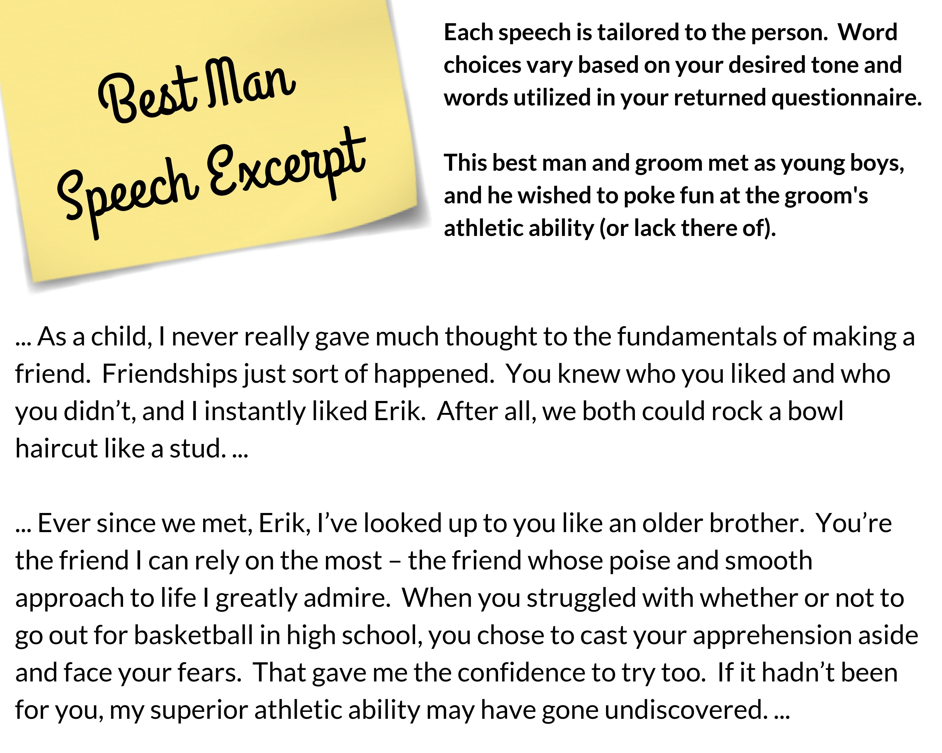Write a great best man speech to save you time and stress by
