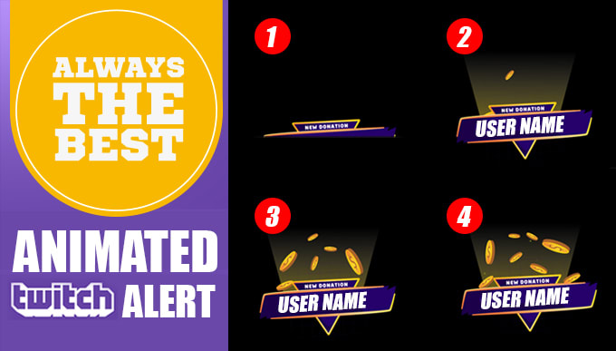 Create Custom Animated Twitch Alert For Your Gaming Channel By Kong Vector Fiverr