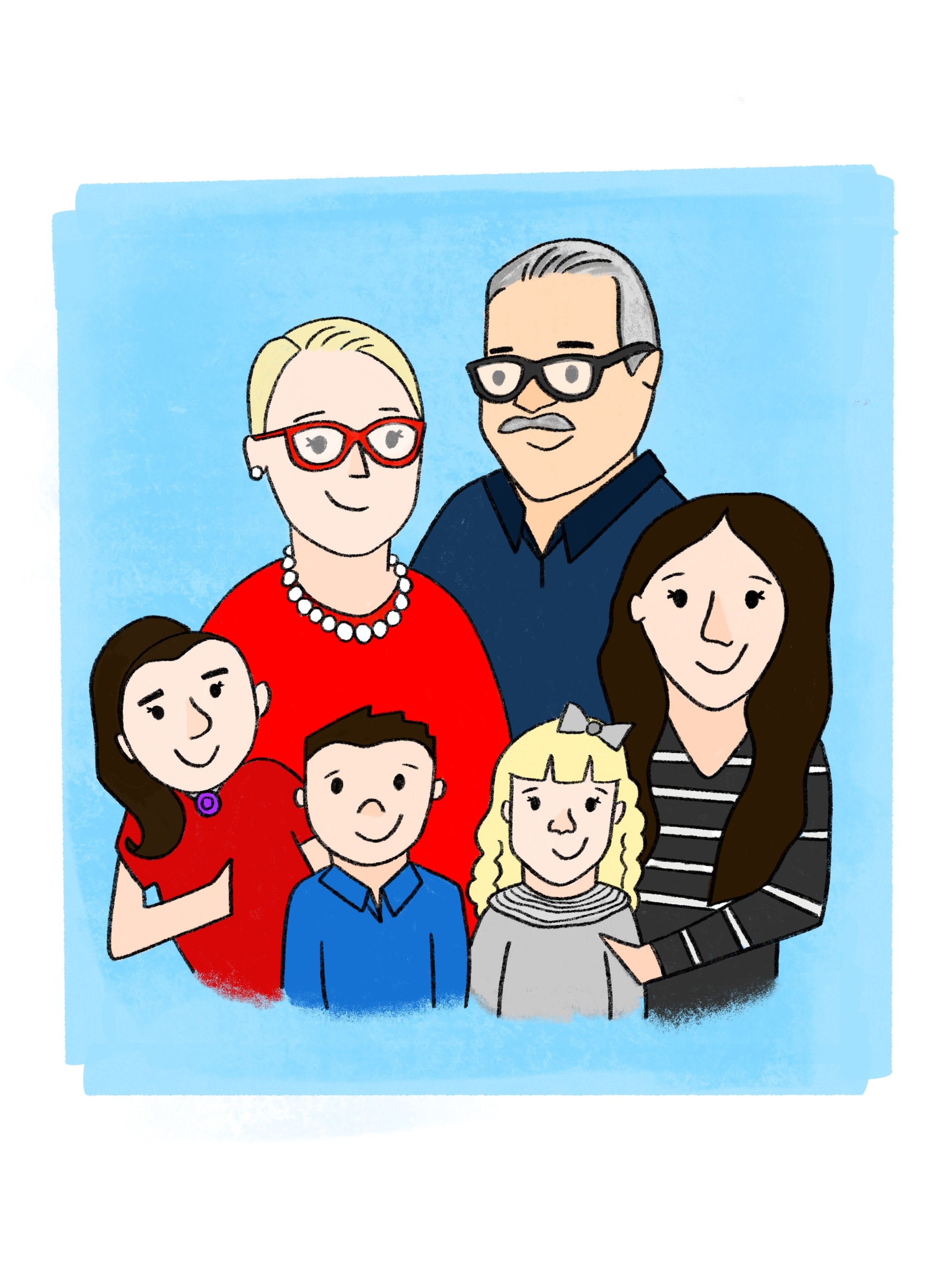 Custom family portrait hand store draw | Scandinavian style | custom family portrait cartoon