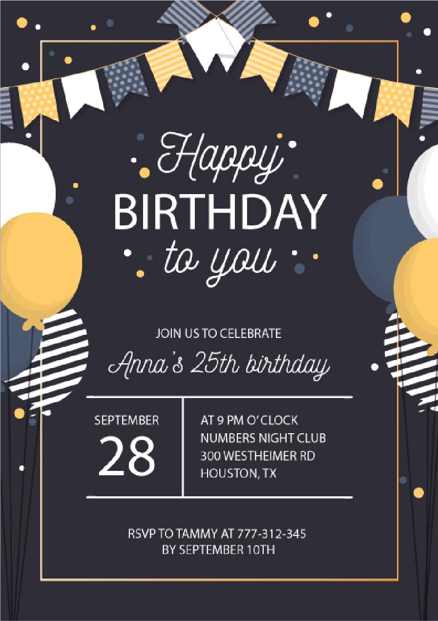 18th Birthday Invitation Templates PhotoADKing