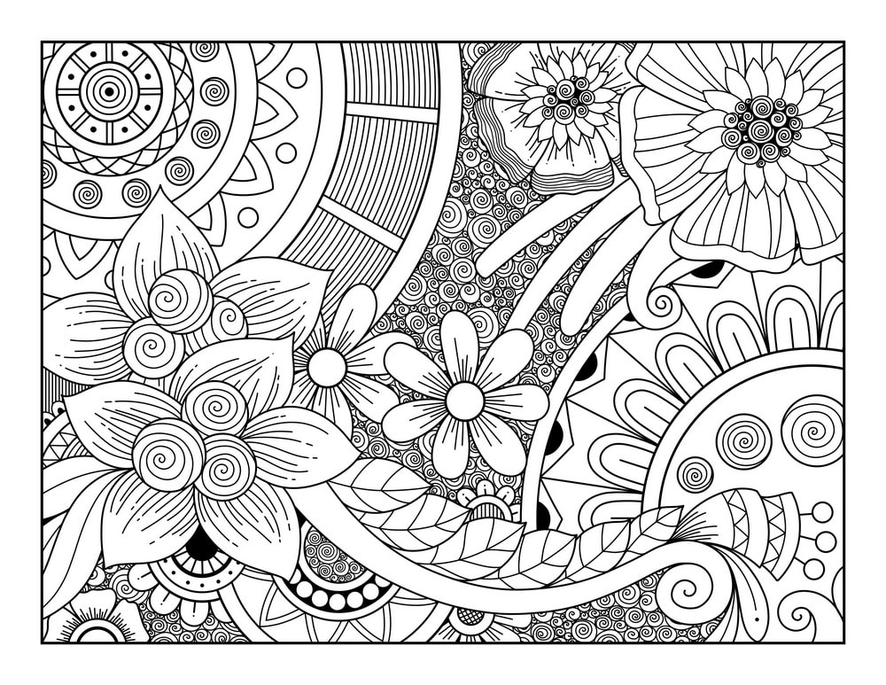 Easy Coloring Book For Adults: An Adult Coloring Book of 40 Basic