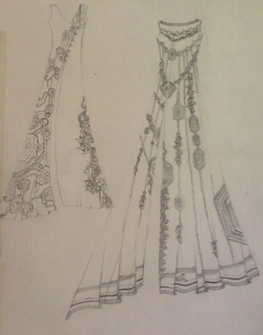 Indo-western Outfit Design Sketch – Dazzles by Dolly