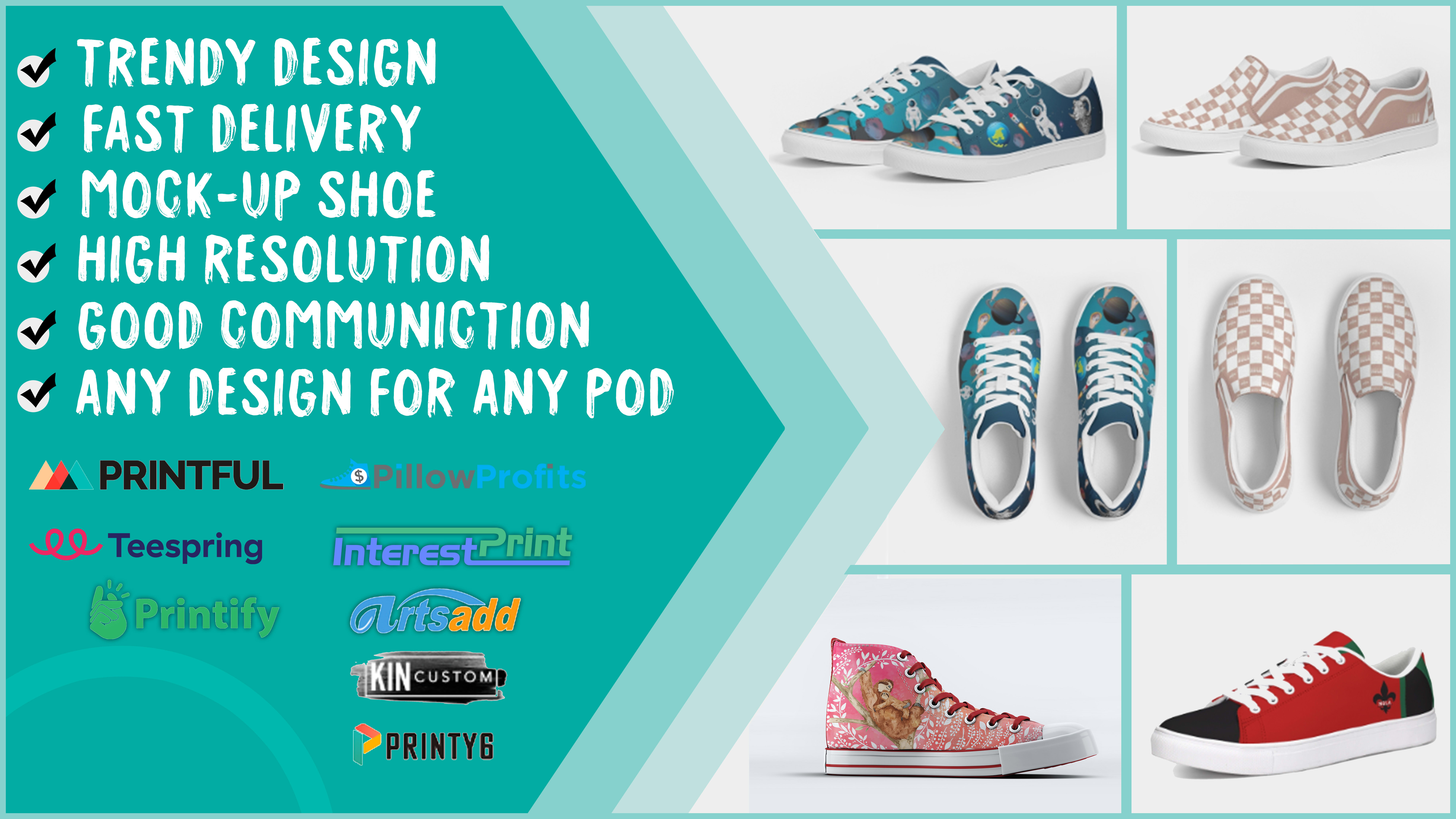 do custom shoes design for all pod