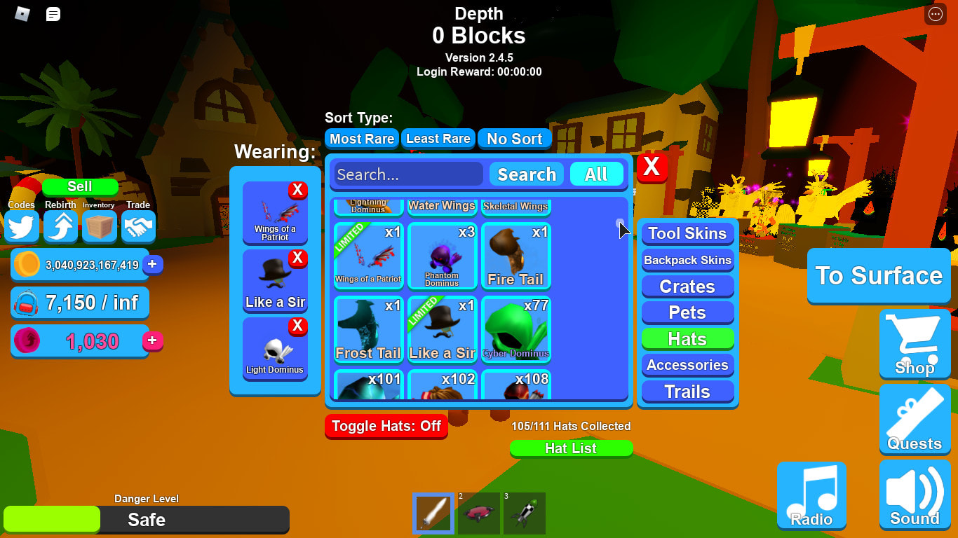 Give You All My Items On Roblox Mining Simulator By Pr1mexus - roblox mining simulator codes for dominus