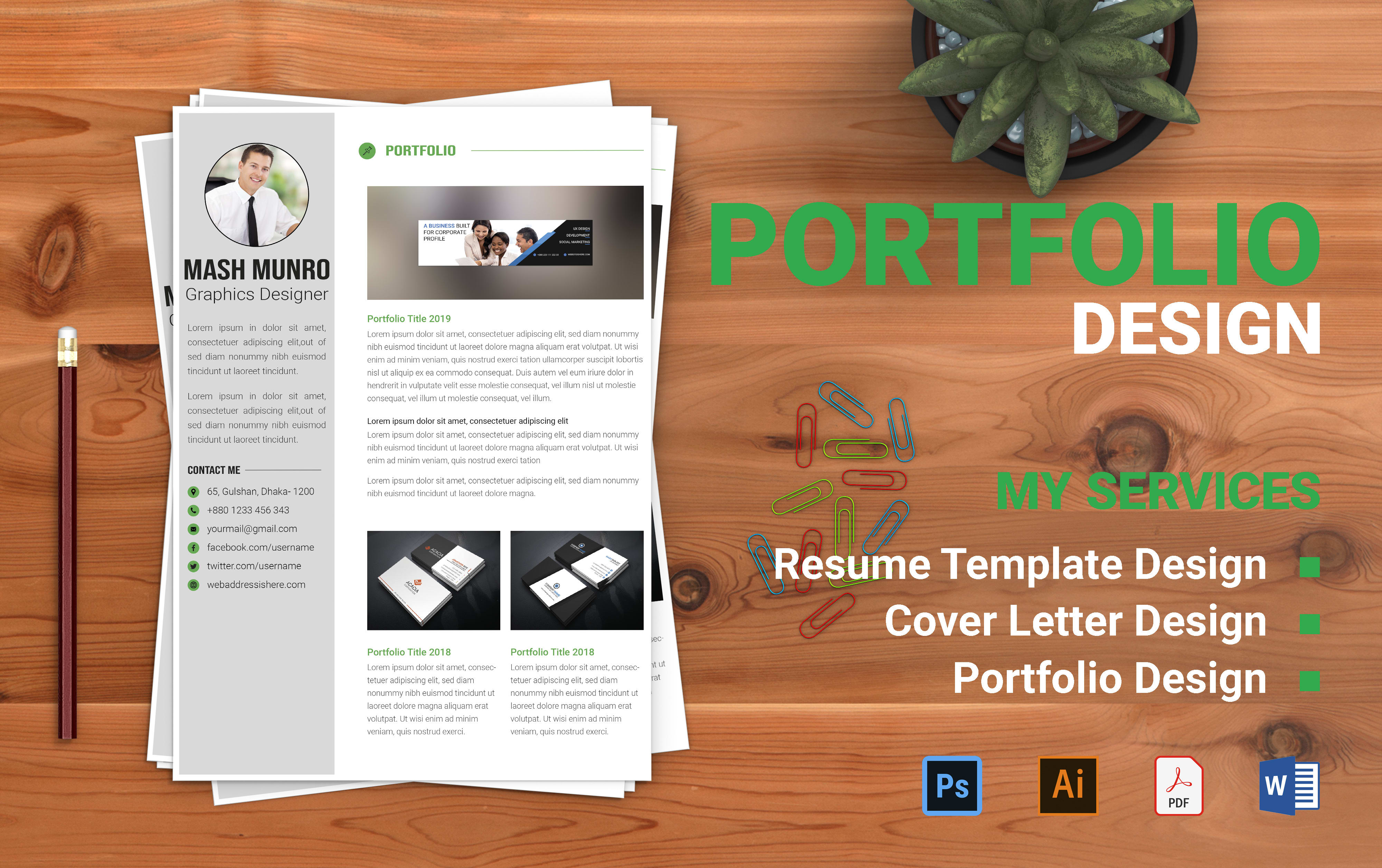 Do Professional Resume Cover Letter Template Design By Kazinurali Fiverr