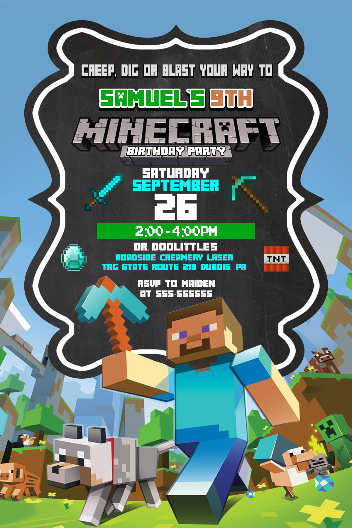 Design Minecraft Surprise Birthday Party Invitation By Kontolbab Fiverr