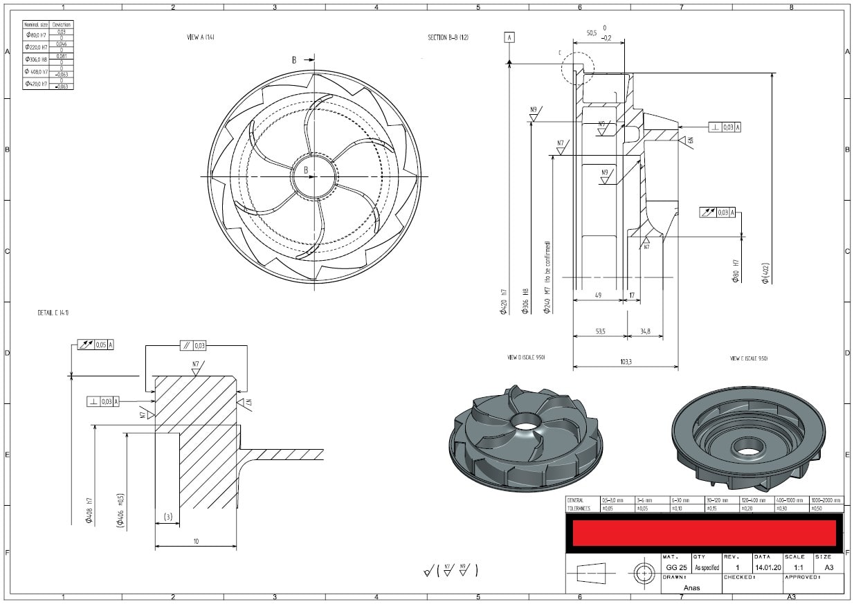 Creare foglio di disegno tecnico o di produzione con gdt