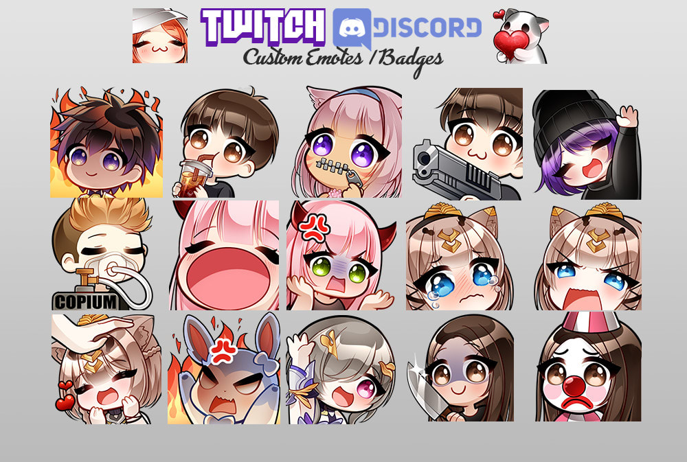 15 OHSHC Hikaru STATIC Emotes for Twitch  Discord 