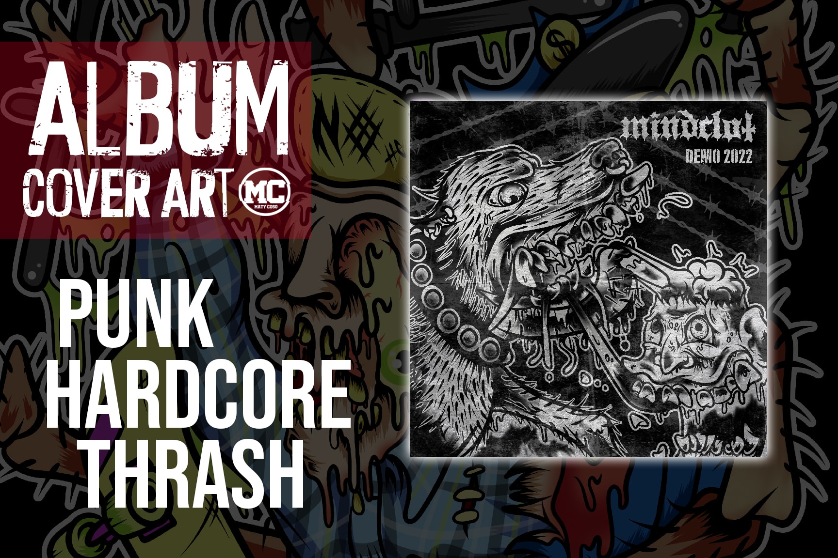 Design a hardcore punk thrash cover art by Maty_coso | Fiverr