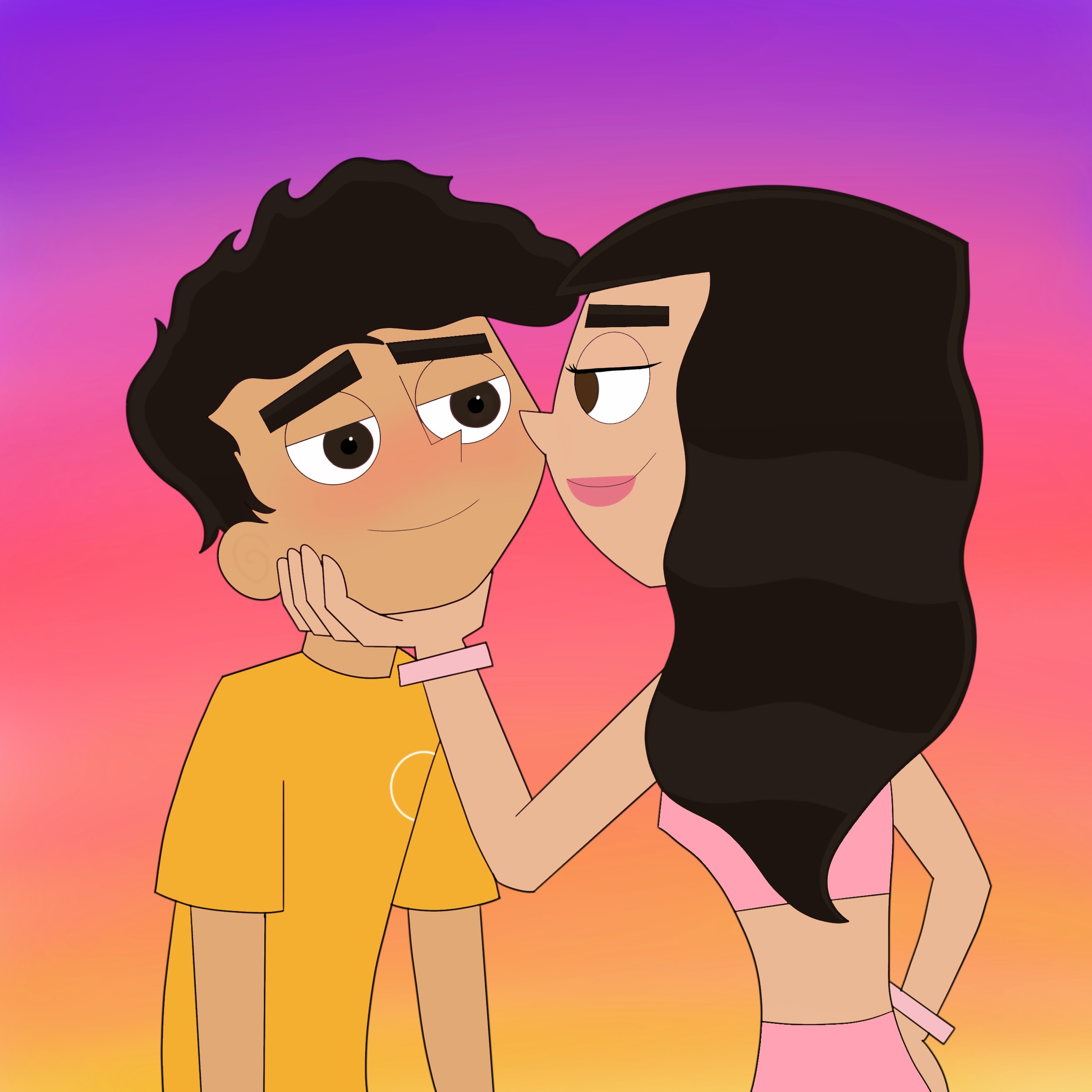 Personalize your couple photos to a cartoon style picture by Art_by_elle |  Fiverr