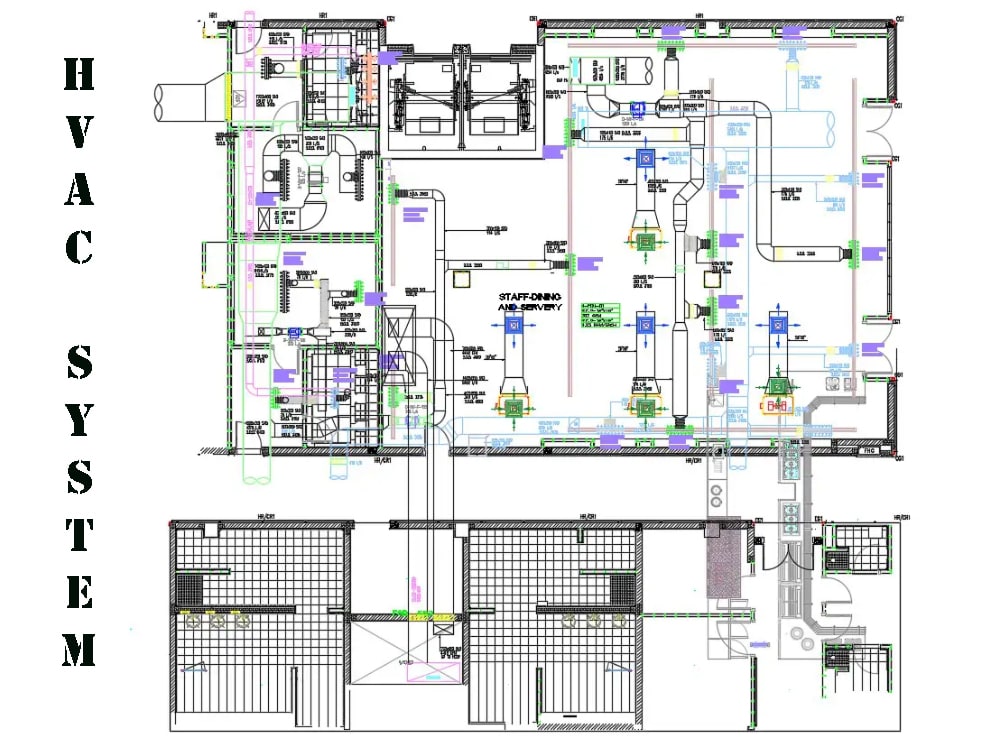 Floor Plan Heat And Air Ductwork Hvac Heating Ventilating And Air