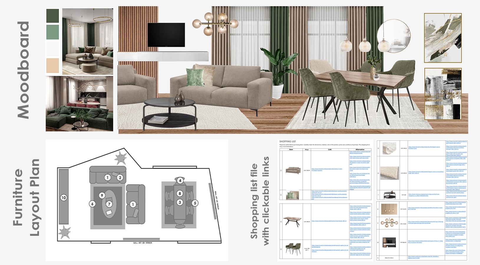 Do interior design mood board with ideas and shopping list by Natali_brill  | Fiverr, image size:1629x899