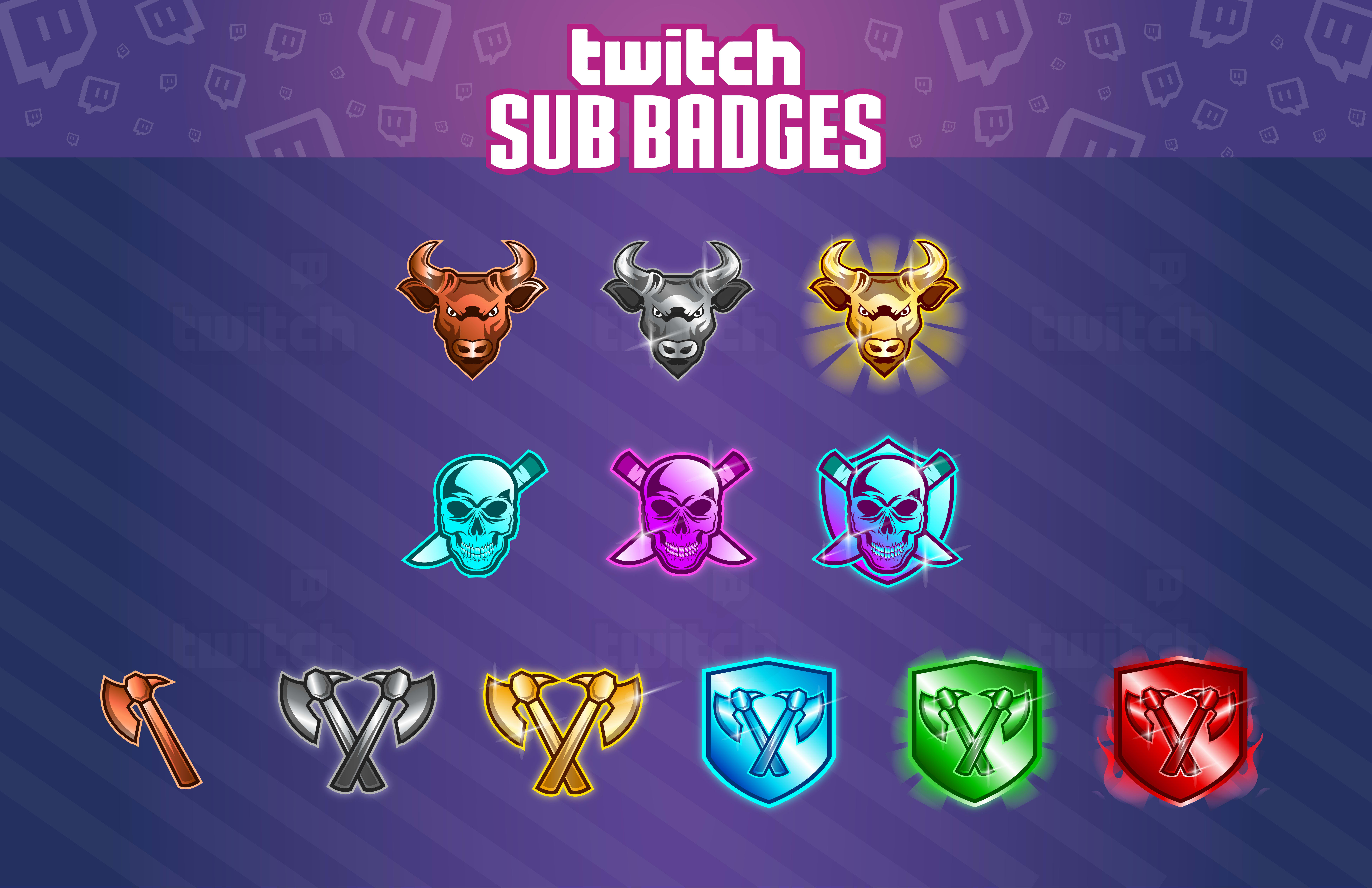 Fortnite Twitch Subscriber Badges - Loot Drop Graphics