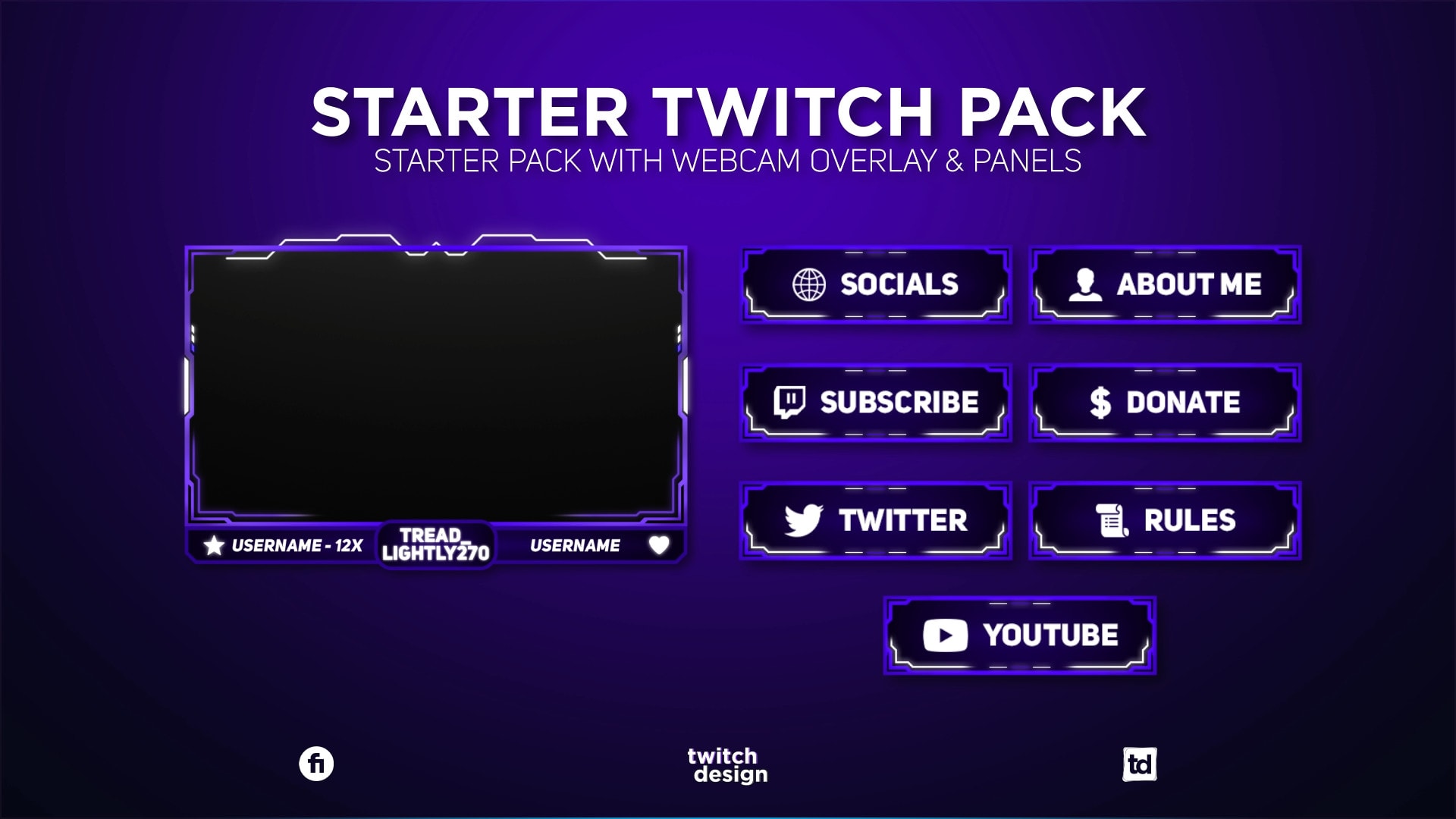 Twitch Overlay Panel and Faccam for Twitch and Discord Streamer