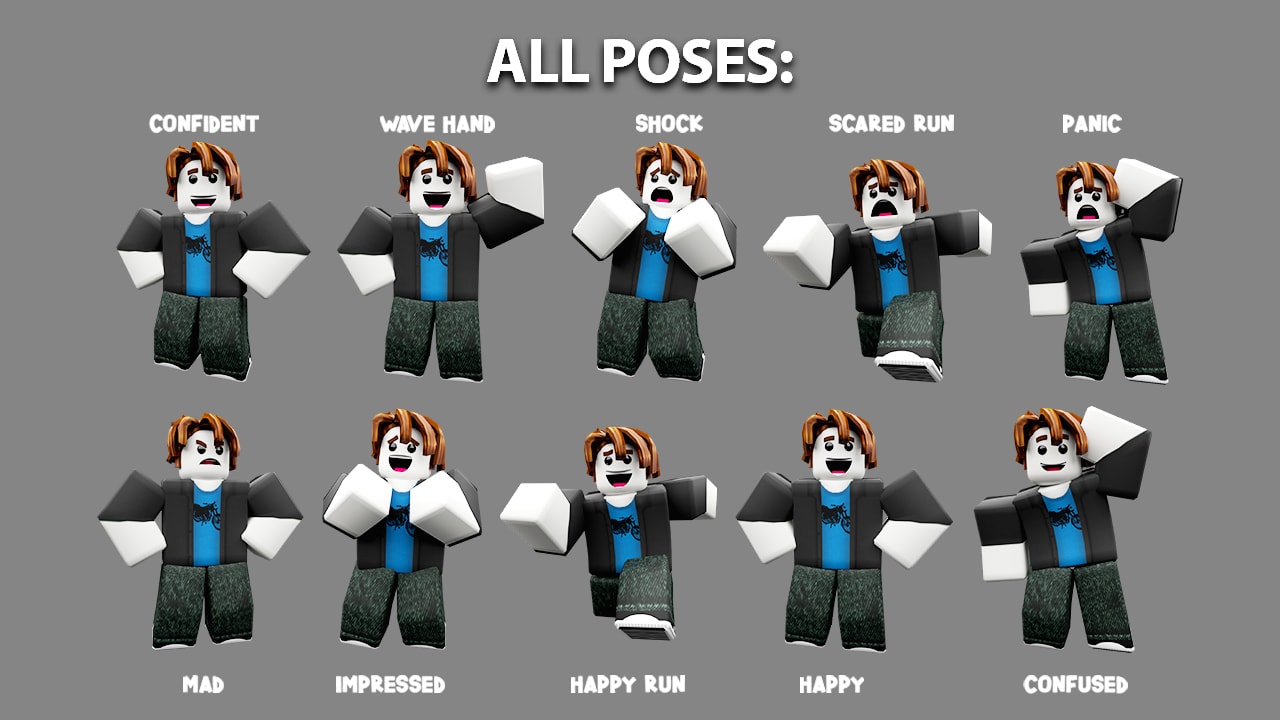 Make You 10 Roblox Poses Overlay For Your Thumbnail By Hiezellblox Fiverr - confident roblox music video