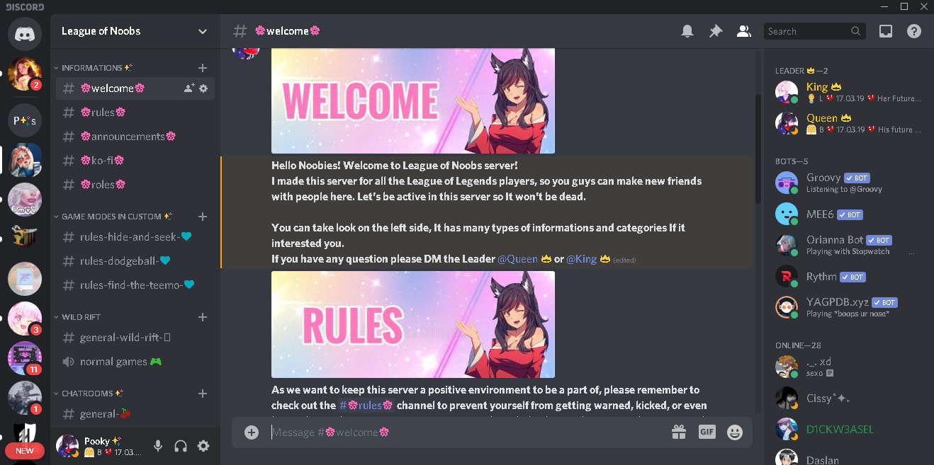 do an amazing aesthetic and anime and gaming discord server