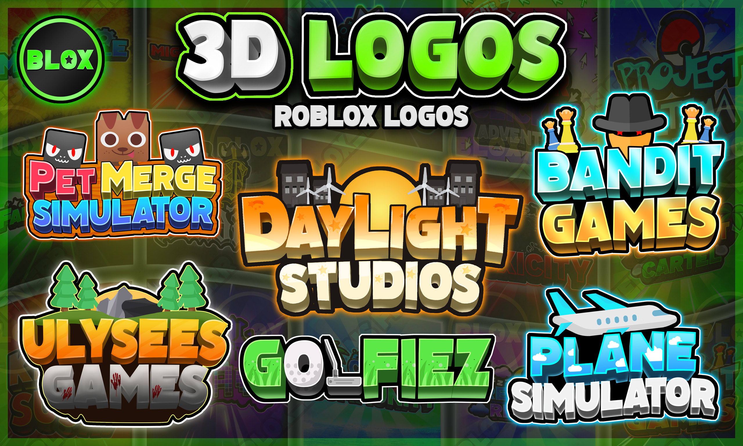 design a professional logo for roblox game or any game