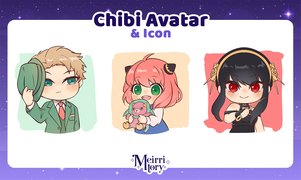 Chibi Avatar Icon with Background - Artists&Clients
