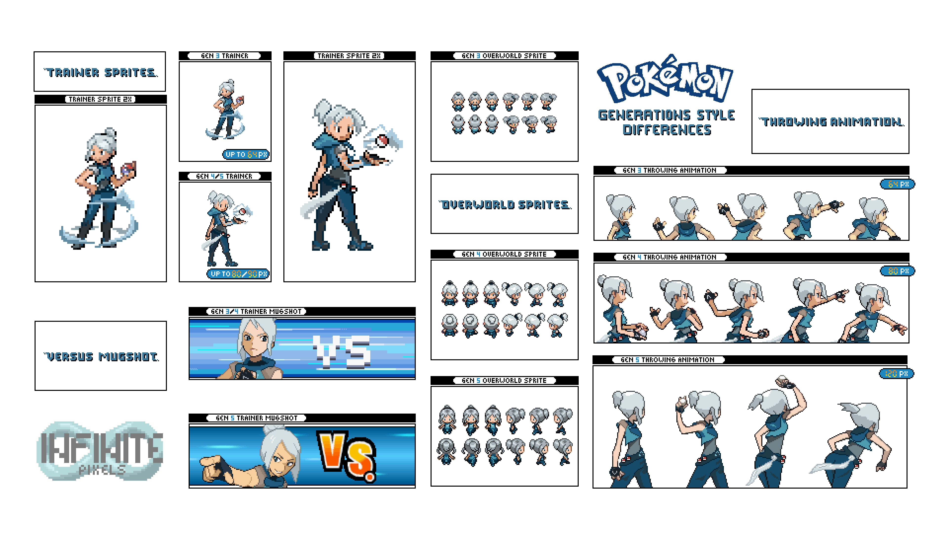 Sprites D'entraîneur De Pokémon En Pixels