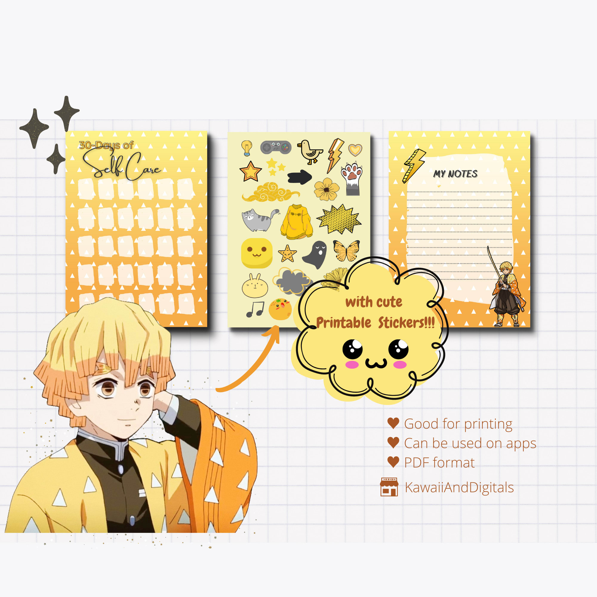 Anime Daily Weekly & Monthly Printable Digital Planner - Etsy UK | Daily  planner, Planner, Digital planner