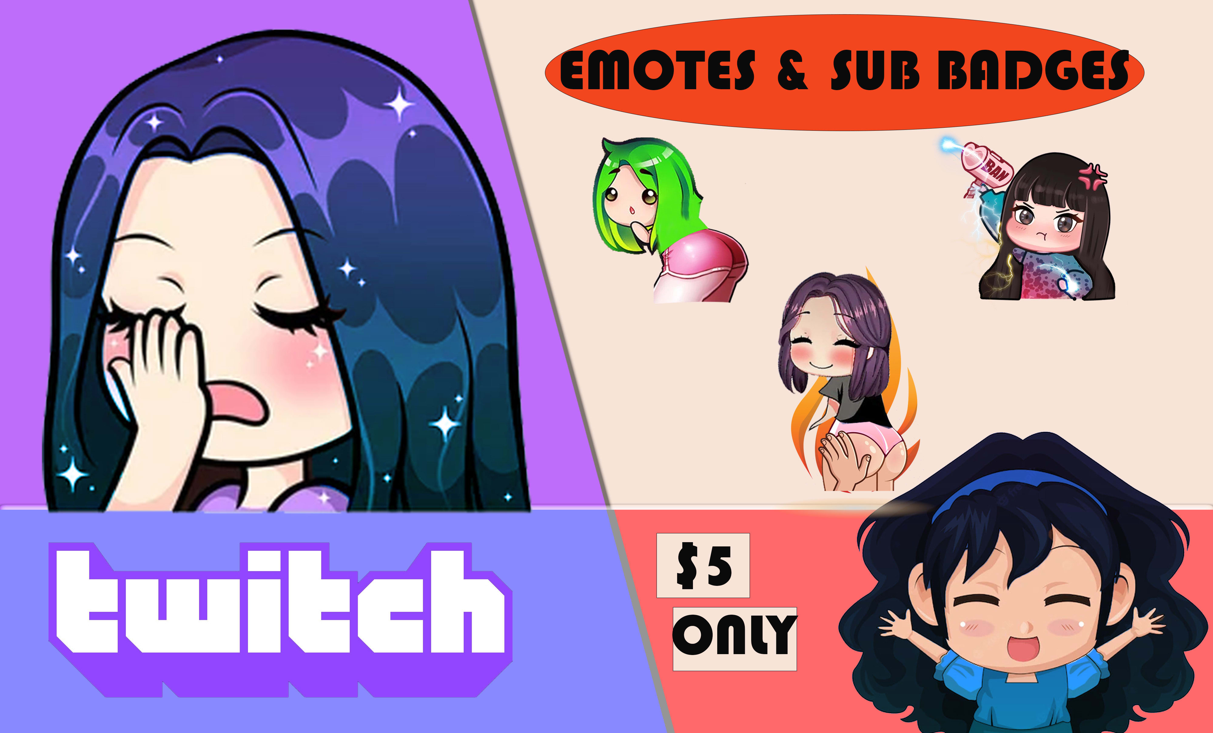 ArtStation - ALL twitch emotes and badges 2020