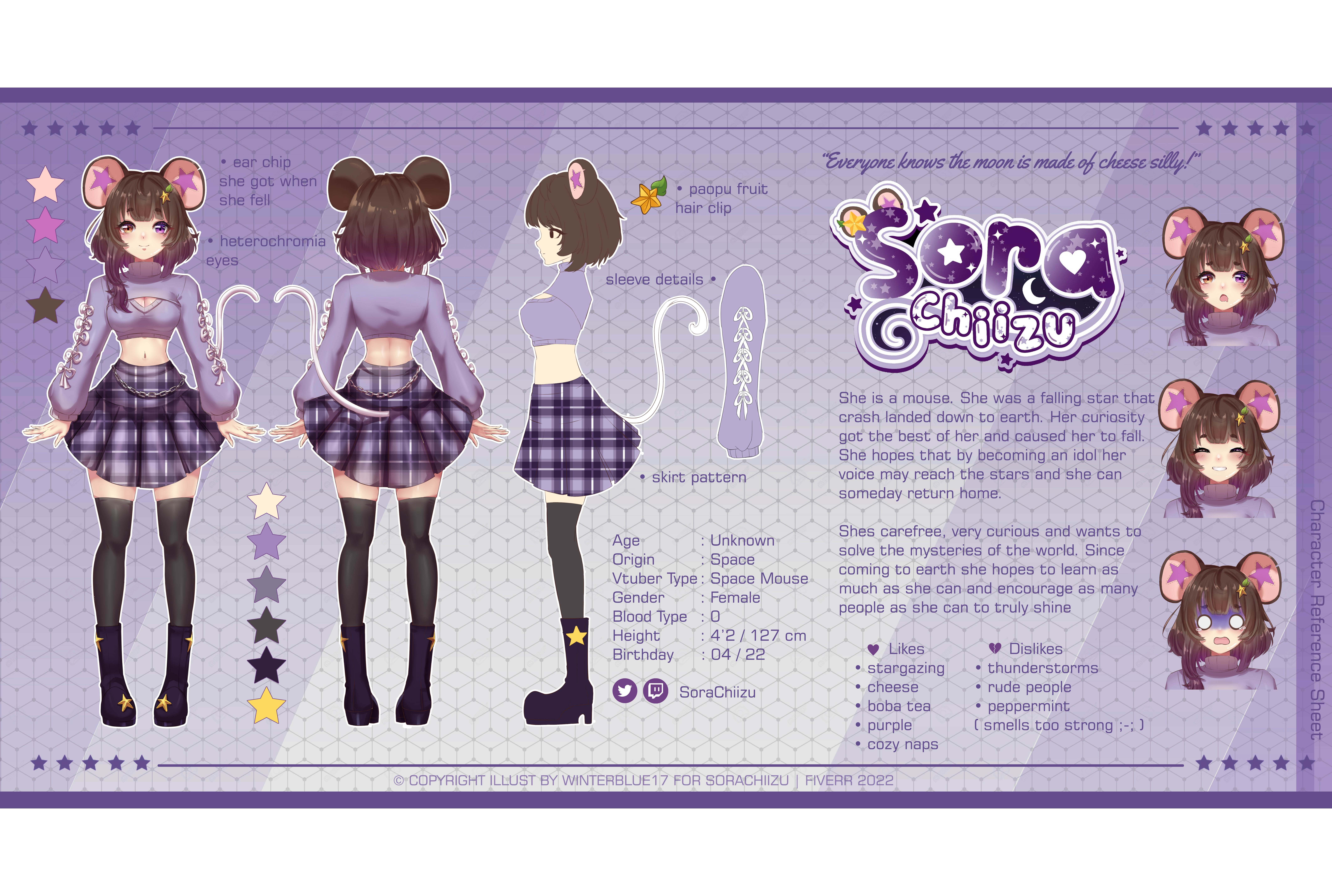 Draw You Character Or Reference Sheet Design In Anime Style By Winterblue17 Fiverr