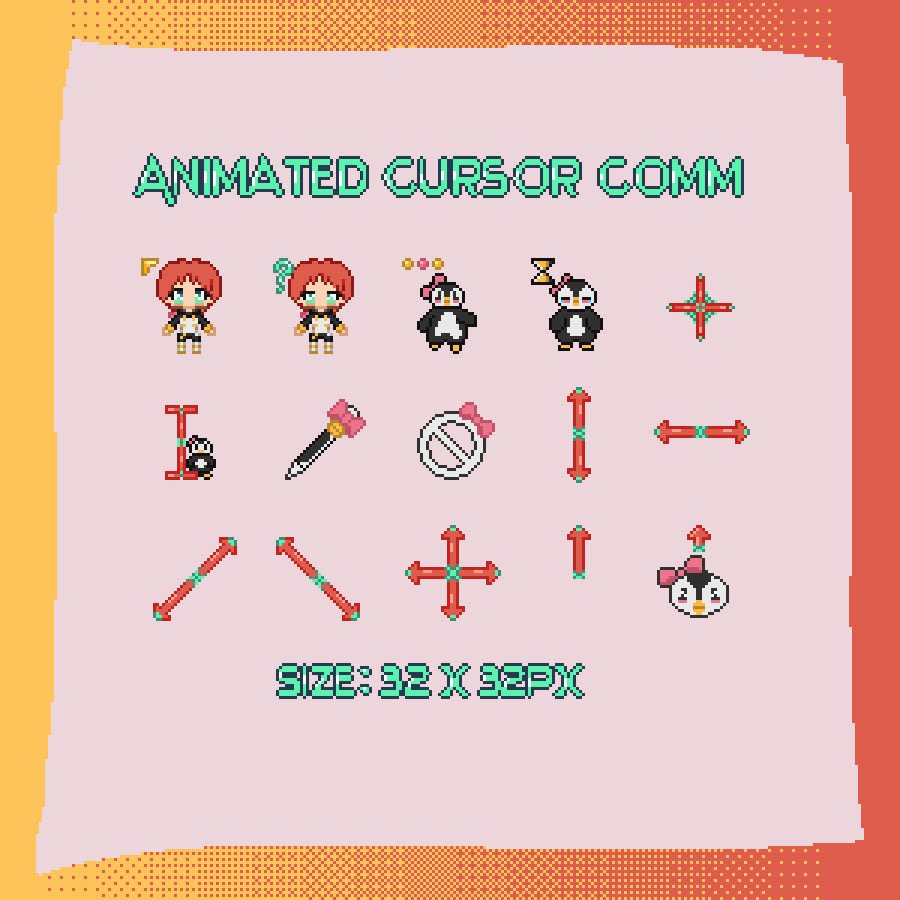 Make cute custom animated mouse cursor icons by Maidorihime | Fiverr