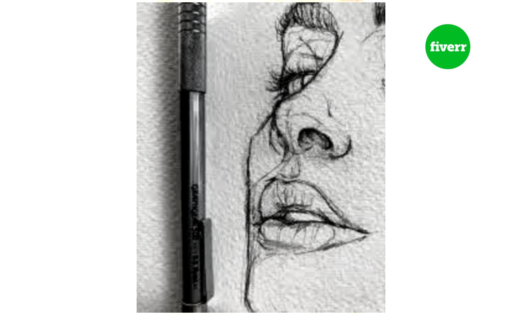 Draw realistic pencil drawing sketch, face sketch, portrait sketch