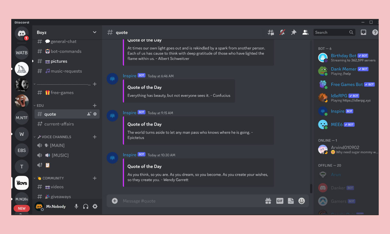 Create a discord bot by Darkdevil364