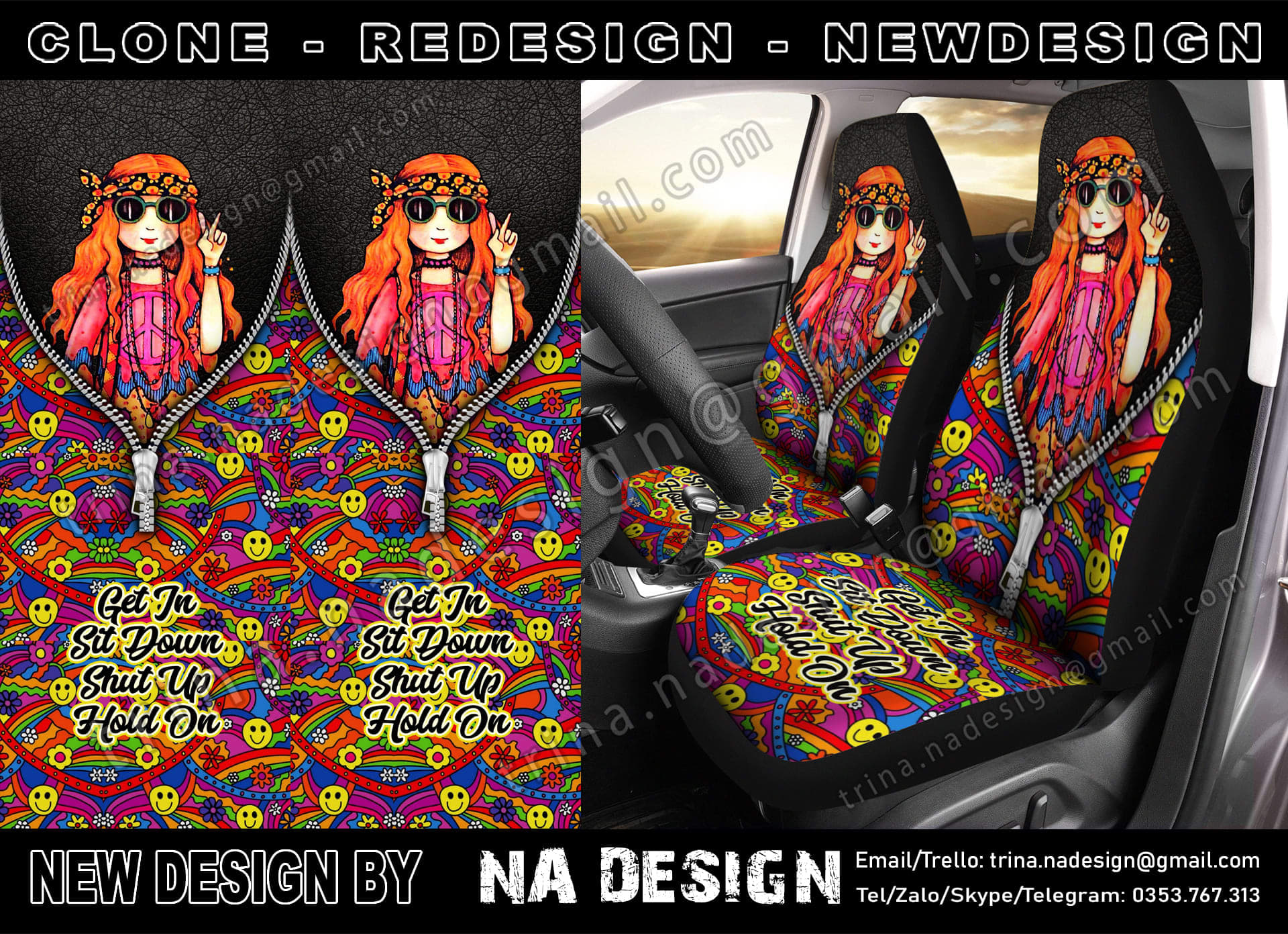 Print On Demand Front Car Seat Cover - Merchize