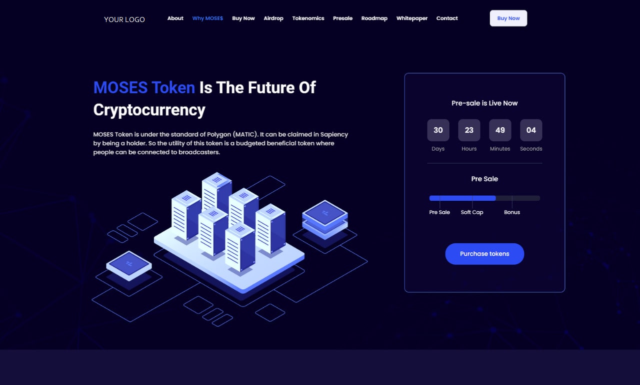 Créer un site web créatif de jetons, de pièces et de mèmes de crypto-monnaie