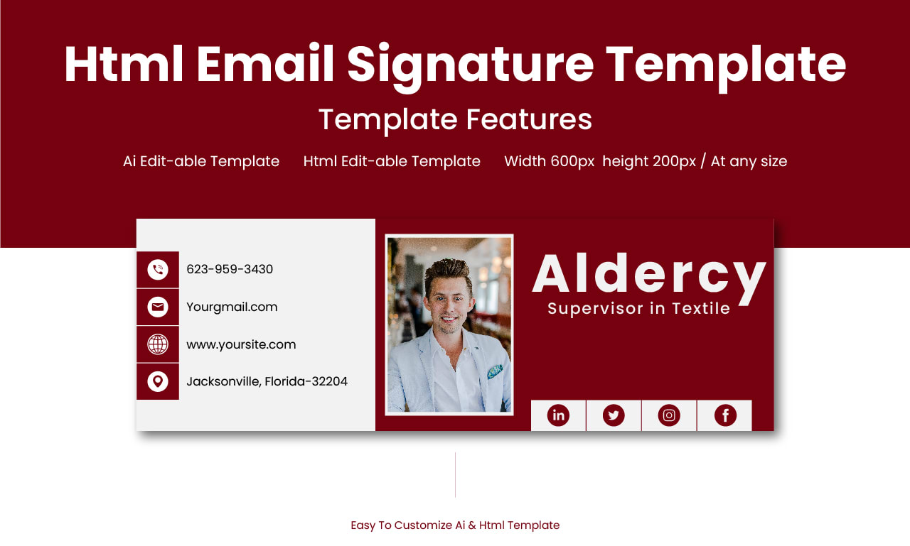 Design a clickable html email signature for outlook, gmail, android, iphone  etc by Zahid_afride | Fiverr