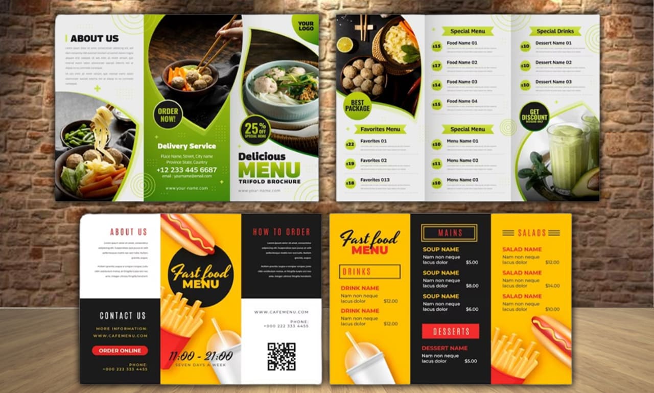Create amazing restaurant food flyers and menu design, trifold, bifold,  smoothie by Zimalgraphix | Fiverr