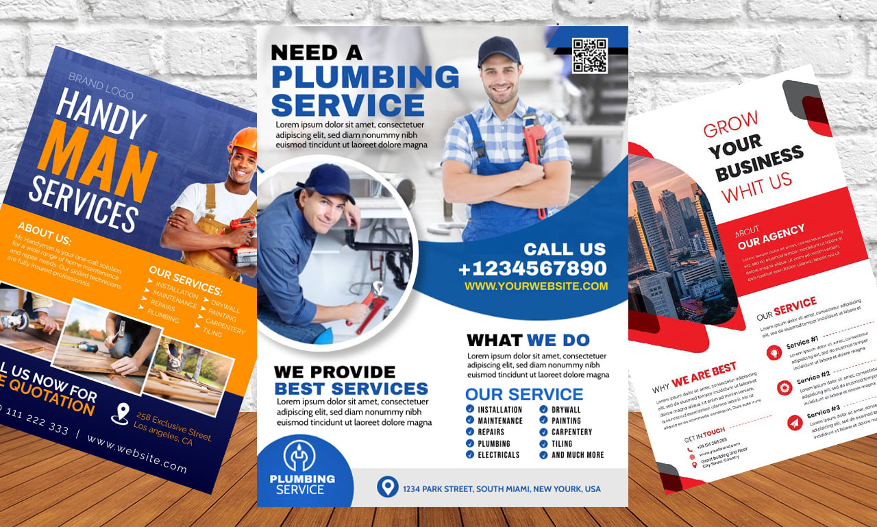Do design construction flyers, plumbing flyers, handyman flyer, corporate  flyer by Abdullahgrapx | Fiverr