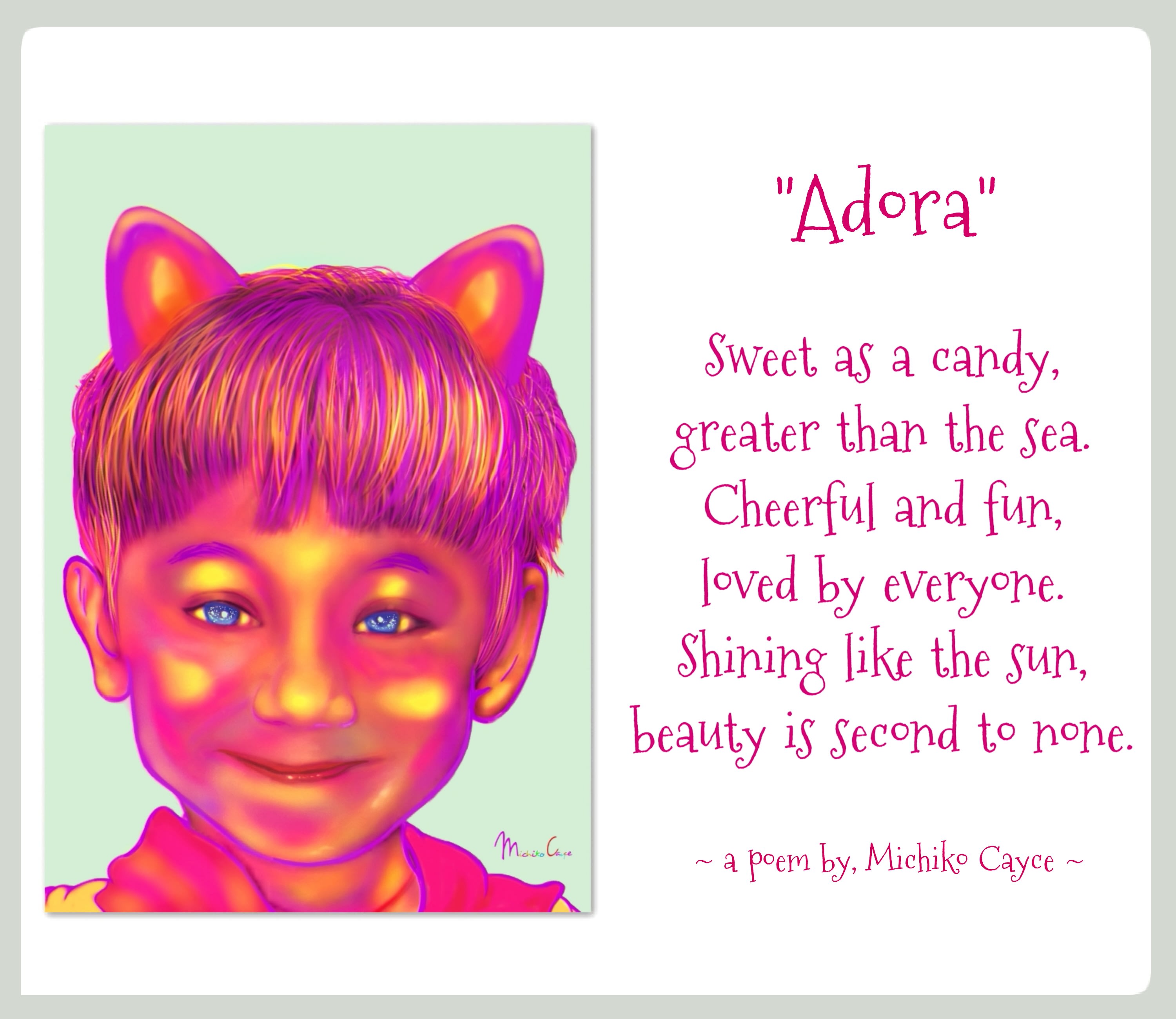 Draw A Rainbow Colored Portrait For You With Free Poem By