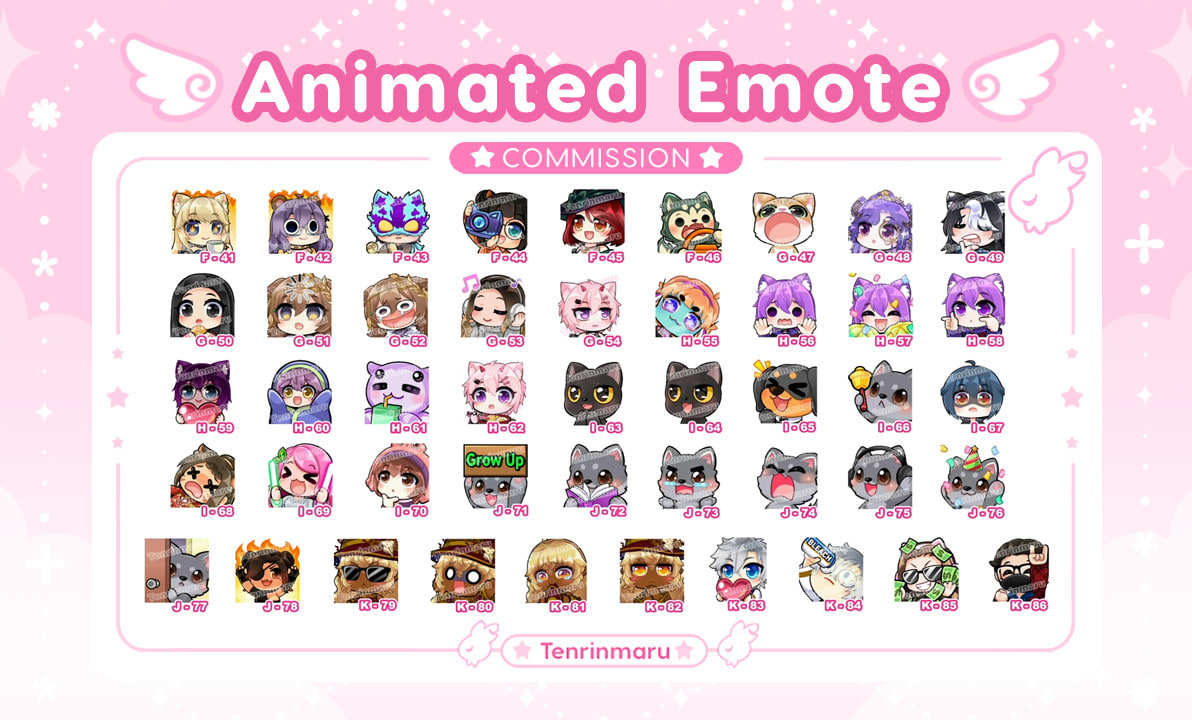 Create anime chibi animated emotes for twitch by Tenrinmaru | Fiverr