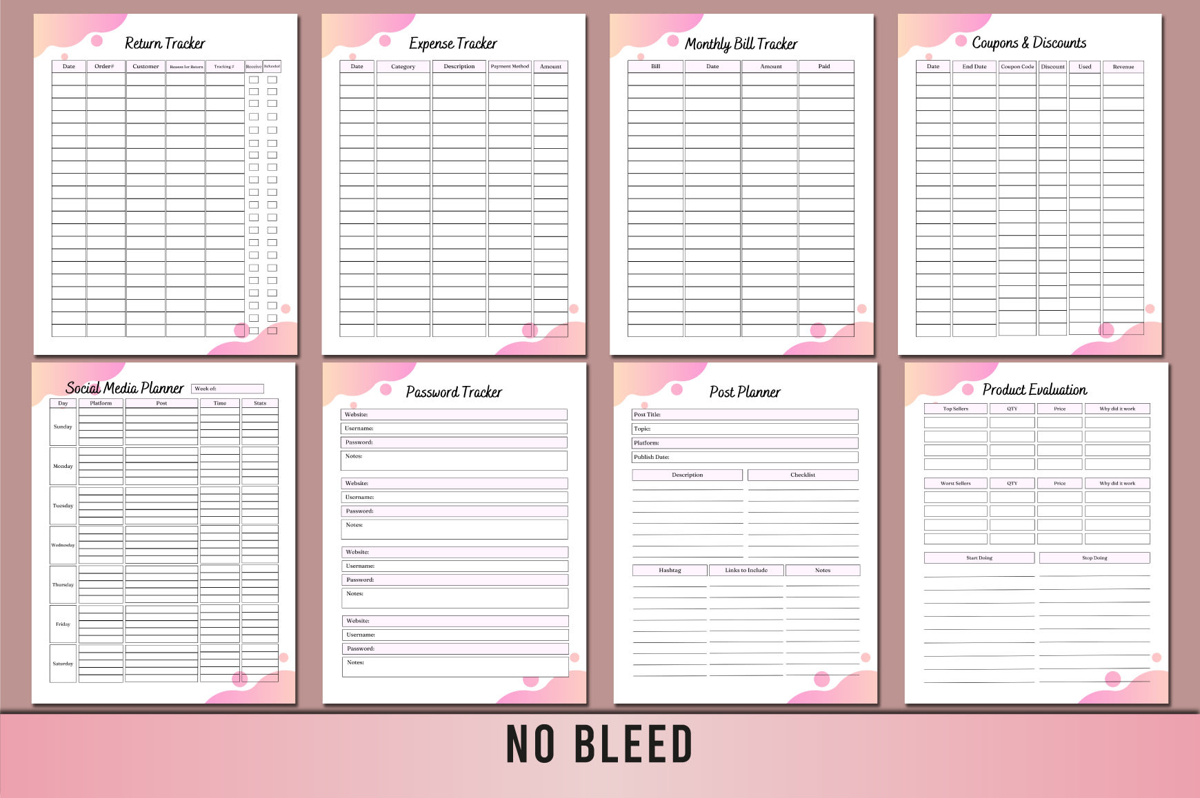 Downloadable Wedding Planner, 100 Pages Canva Editable Interior Templates  Plan Bundle Book - Planners weekly