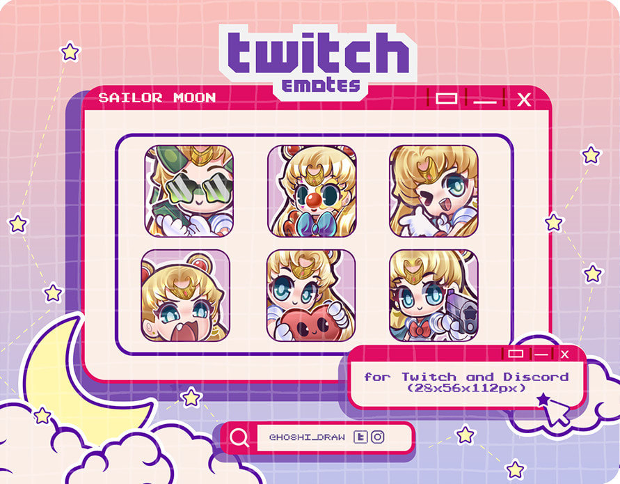 12 Positive Sailor Moon Emotes for Twitch Discord Cute 