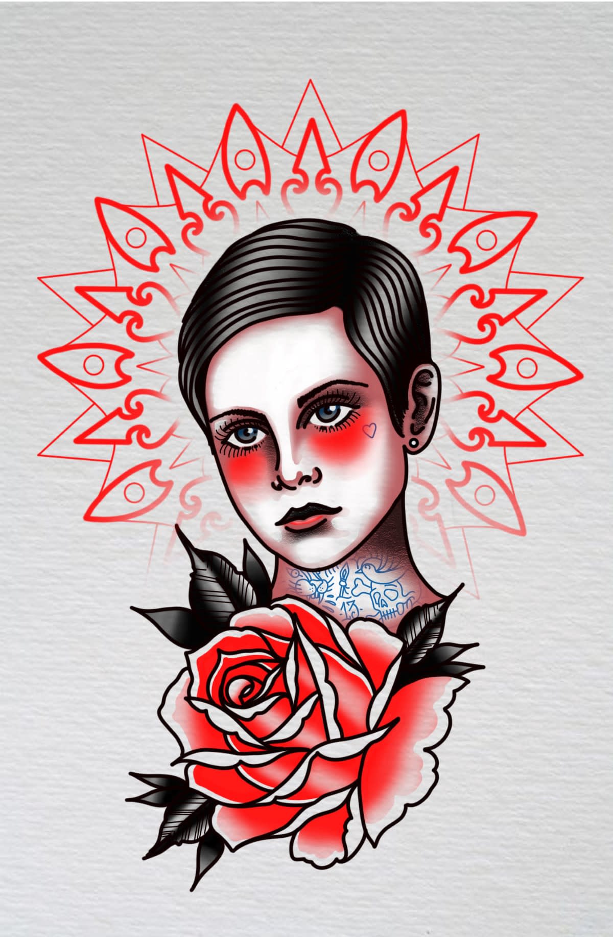 Adesivo Temporaneo Per Tatuaggio Finto Con Petto Di Rosa (set Di 2) - Italia - Foto 7