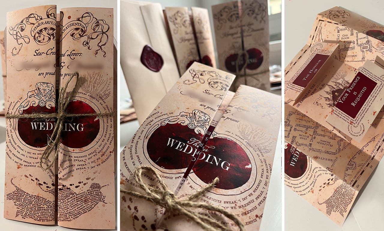 Create a harry potter themed wedding invitation by Nishan_cw