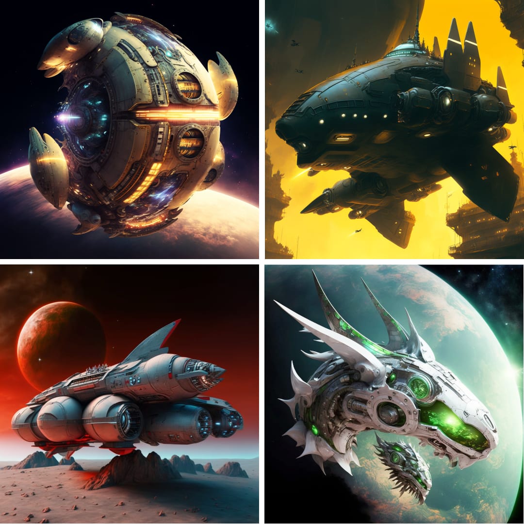 Premium AI Image  Futuristic space battleship fleet ai generate