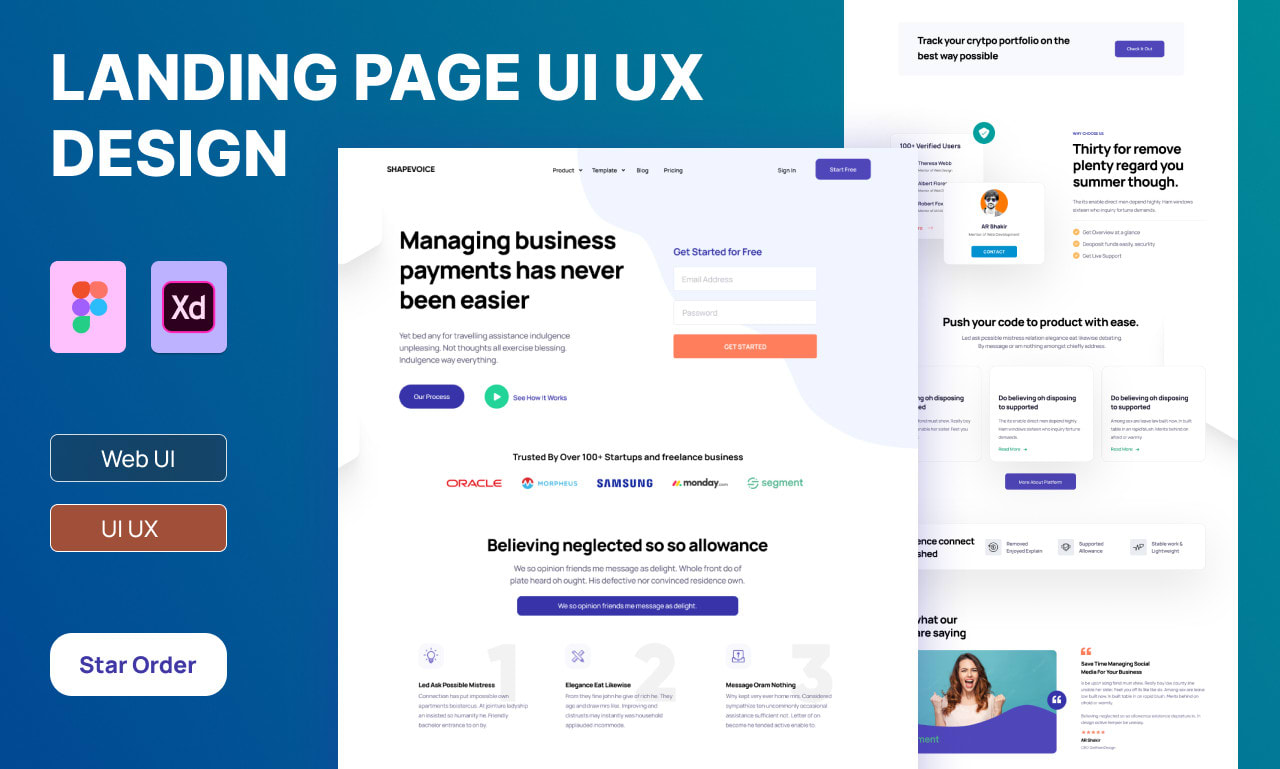 Do website ux design in figma, landing page ui ux design, ui ux design by  Uxfinity | Fiverr