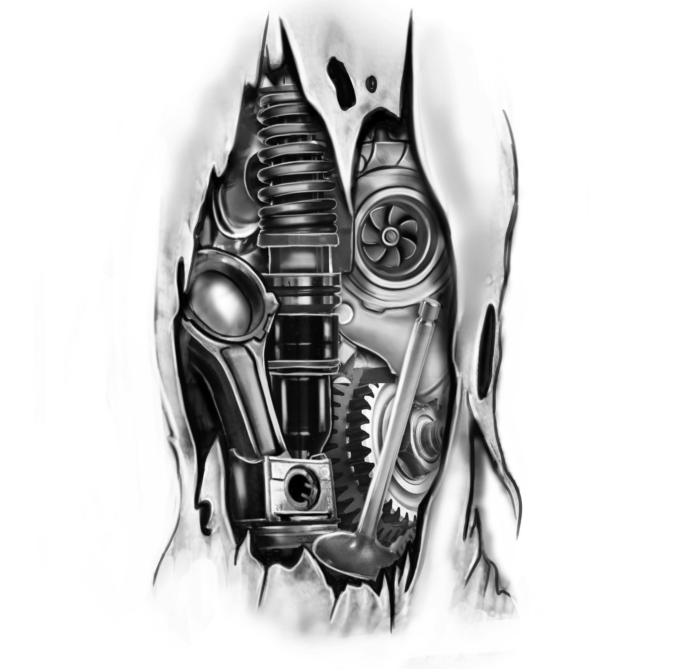 Draw your biomech custom tattoo design by Idatrkulja