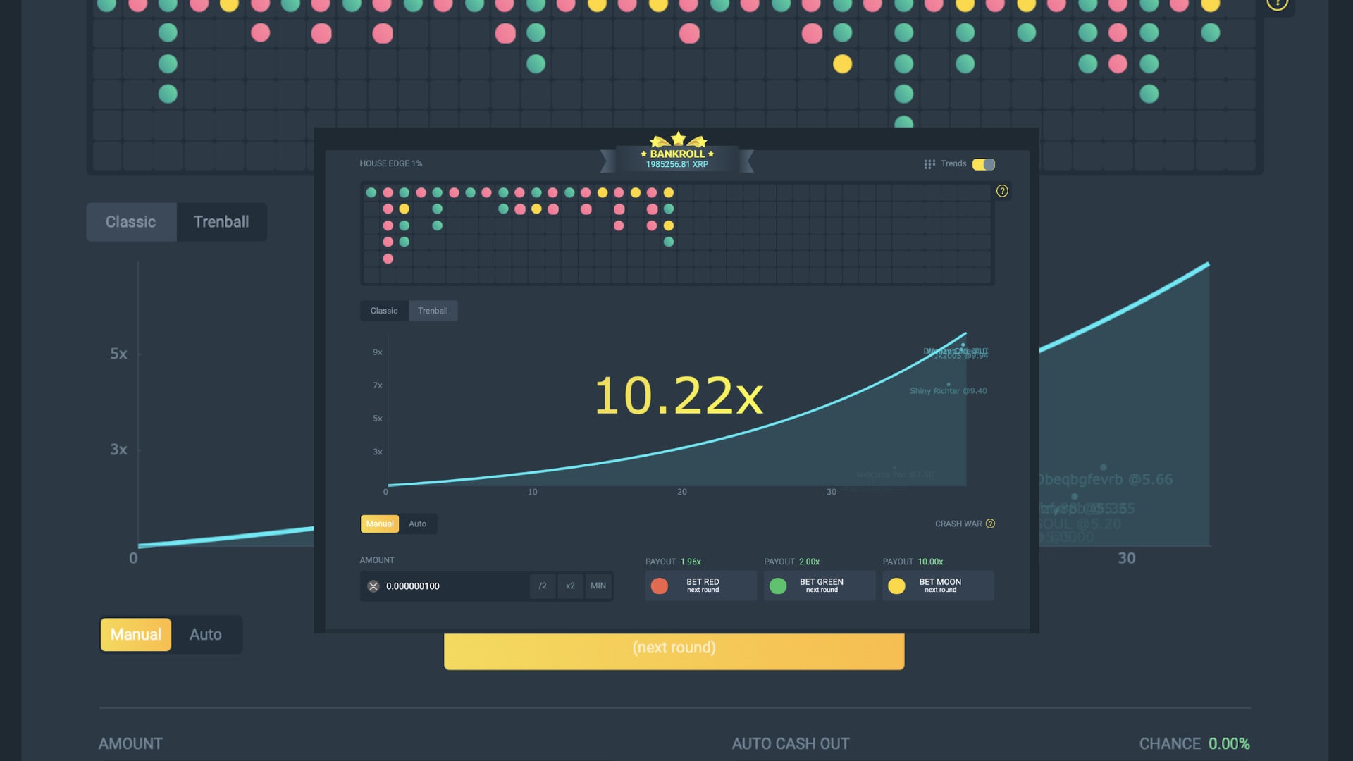 A crypto crash game like bustabit or roobet