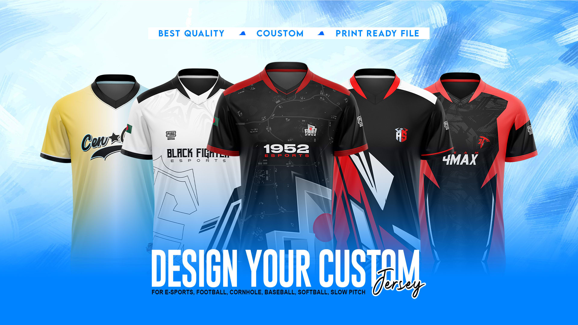 Design sublimation esports, baseball and cornhole jersey by