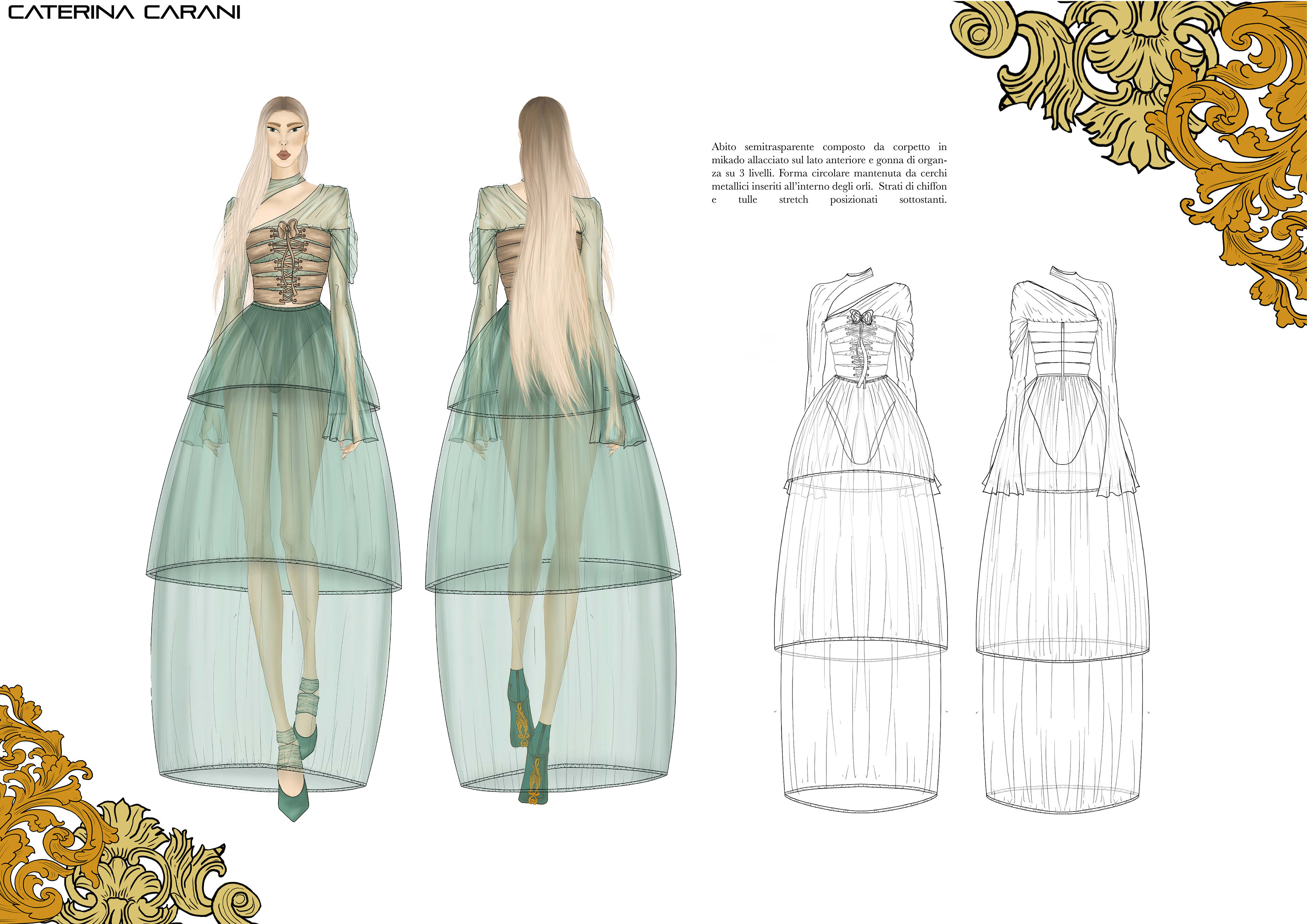 Provide a very beautiful and precise fashion illustration 