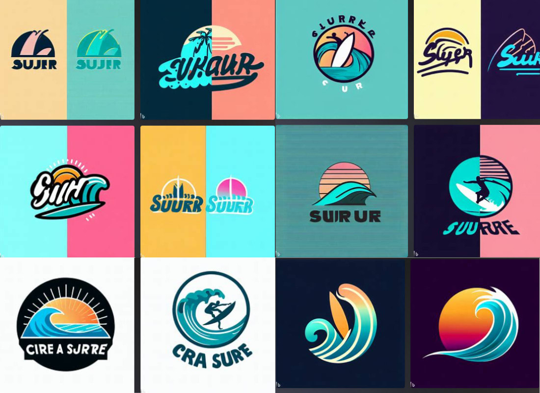 logo design infinito verão california long beach super surfista