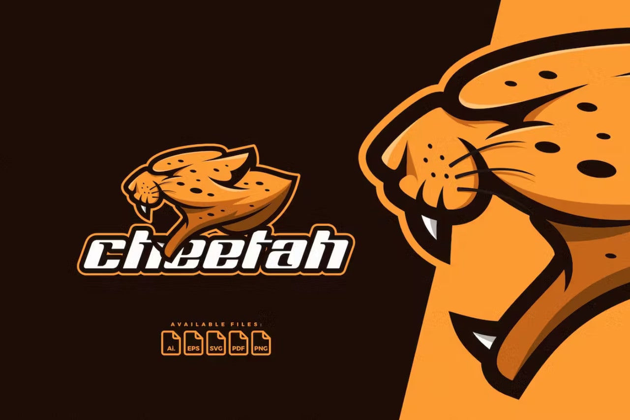 cheetah logo design vector. with the style of technology. Stock Vector